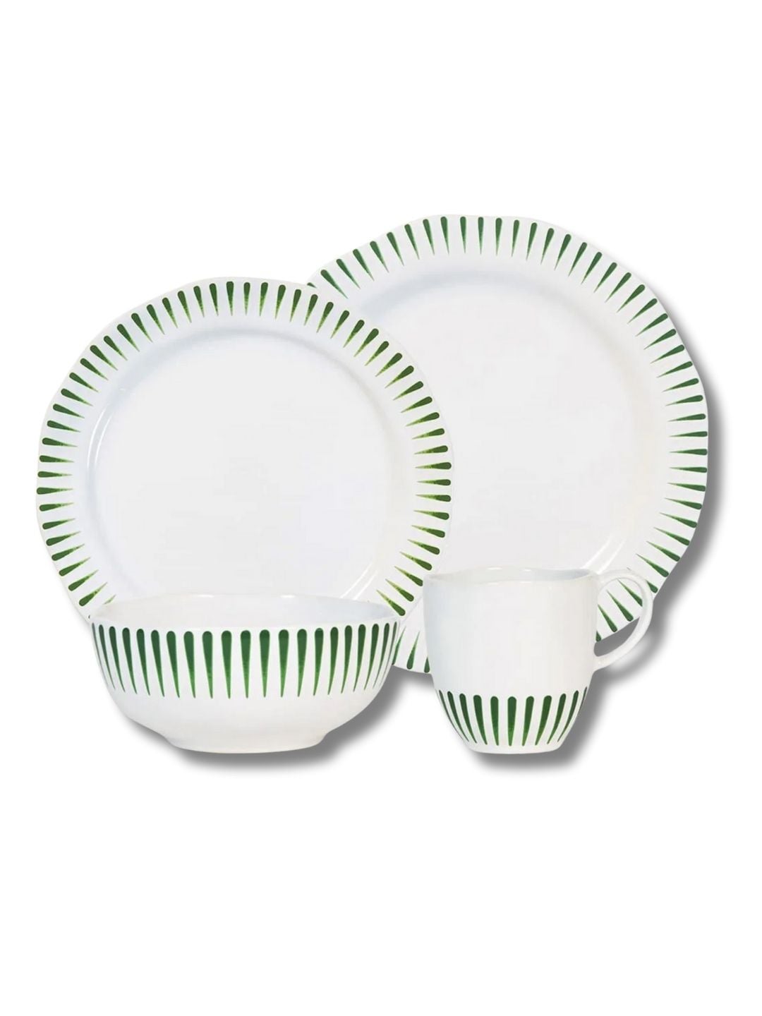 Sitio Stripe - 4 PC Place Setting - Basil